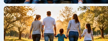 Family walking together outdoors